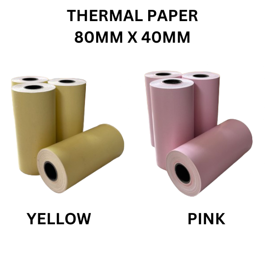80mm x 40mm colored POS receipt Thermal Paper for POS 80mm Bluetooth Printer/ Gprinter