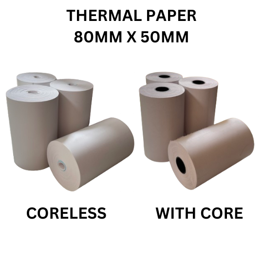 80x50 with core / 80x50 coreless POS Thermal Glossy Paper for POS 80mm Bluetooth Printer