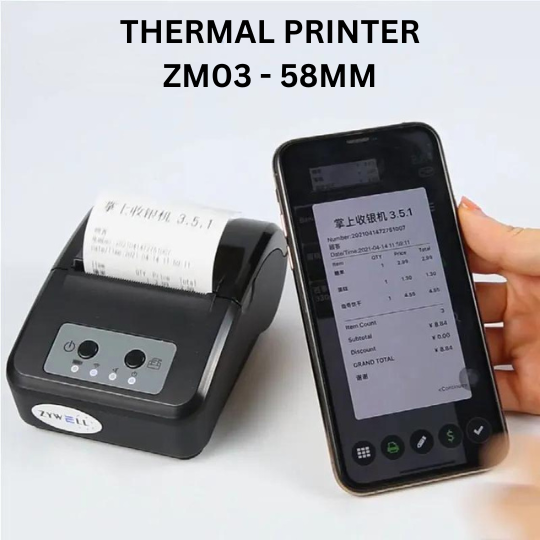 ZM03-58mm Thermal Receipt Printer (USB + Bluetooth Connection)