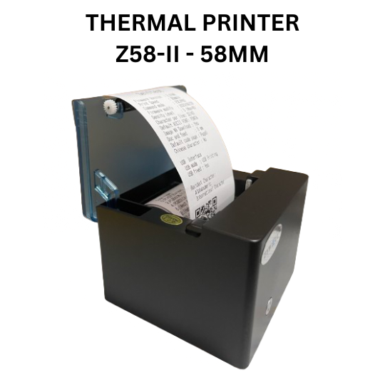 Z58-II 58MM ZYWell Printer Thermal Cash Receipt POS Printer (Usb + BT) FREE 1Roll Thermal Paper